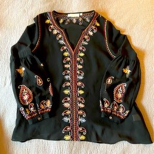 Anthropologie Love Sam Embroidered Blouse